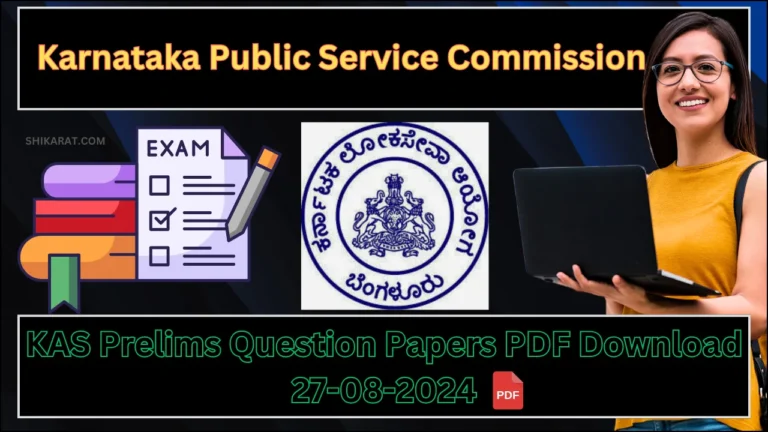 Today KAS Prelims Question Papers PDF Download 27-08-2024