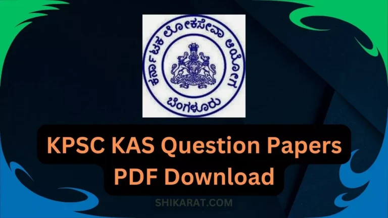 KAS Question Papers PDF Download