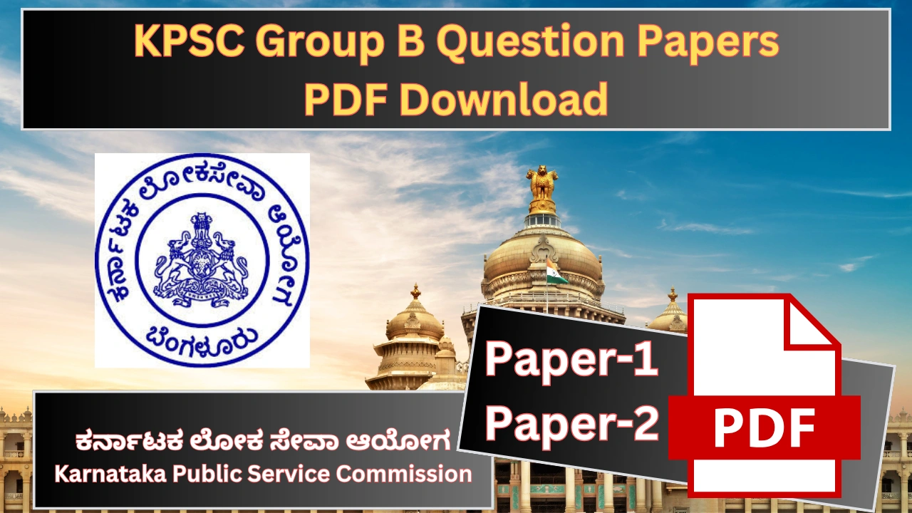 KPSC Group B Question Papers PDF Download