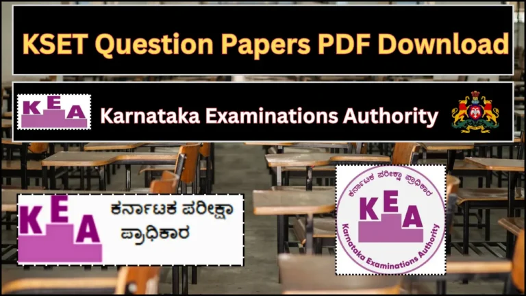 KSET Question Papers PDF Download