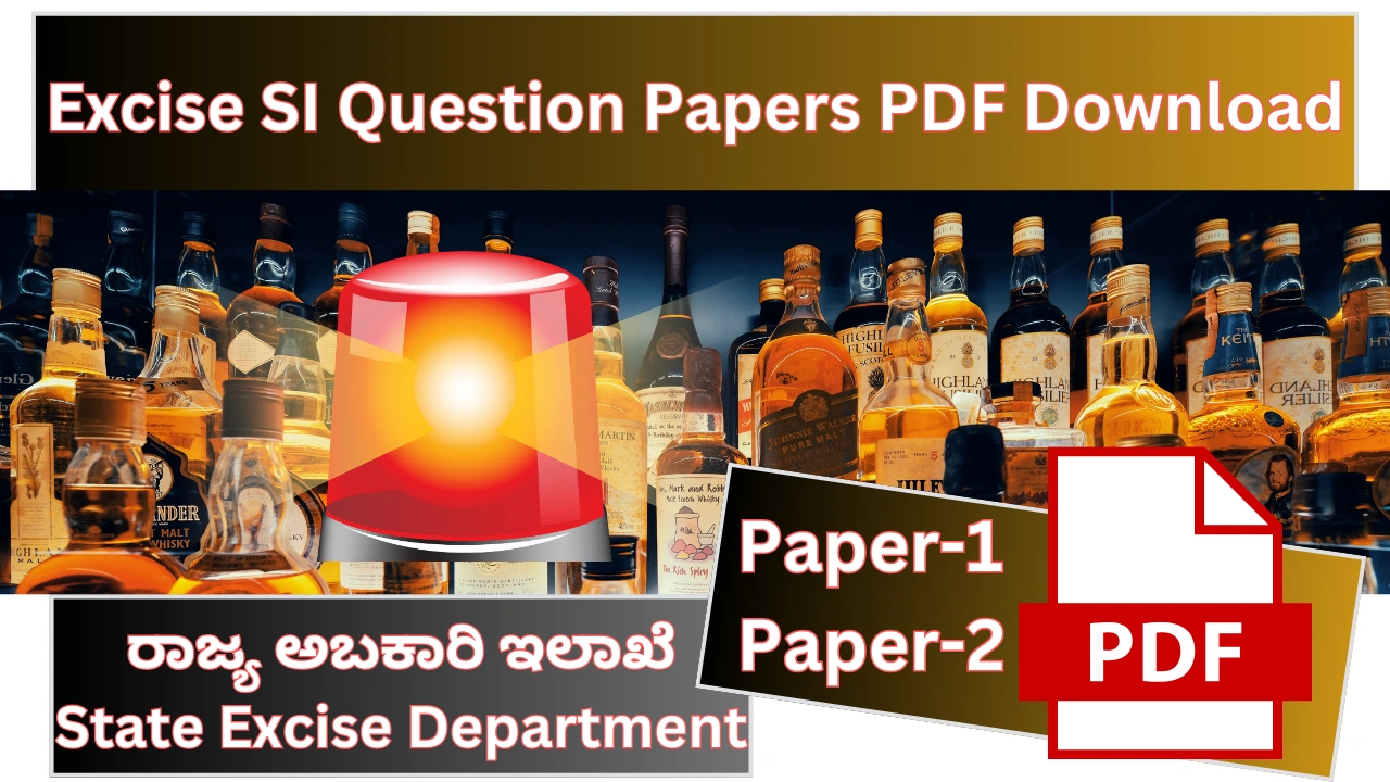 Karnataka Excise SI Question Papers PDF Download